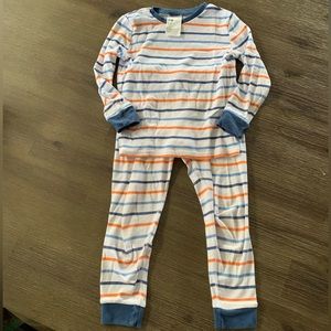 🟡EUC🟡 H&M Blue, Orange, and White Striped Pajama Set - Size 5